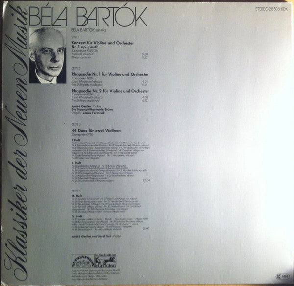Béla Bartók : Klassiker Der Neuen Musik: Béla Bartók (2xLP, Album)