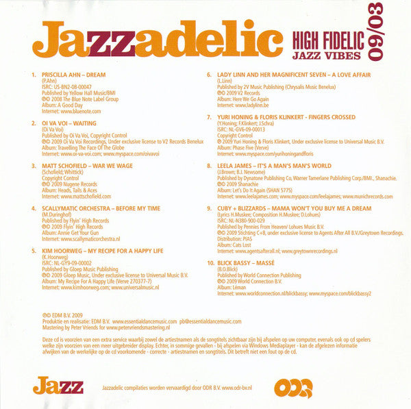 Various : Jazzadelic 09.3 High-Fidelic Jazz Vibes (CD, Comp, Promo)