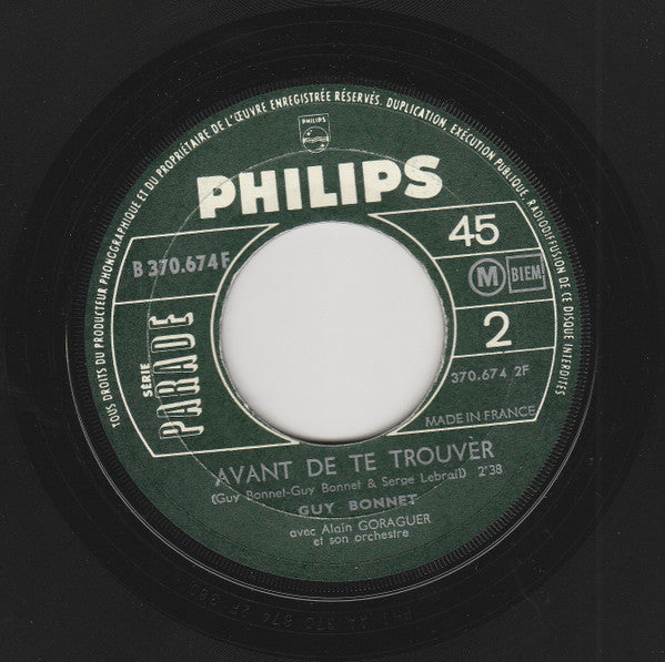 Guy Bonnet : La Mer Et Le Vent (7", Single)