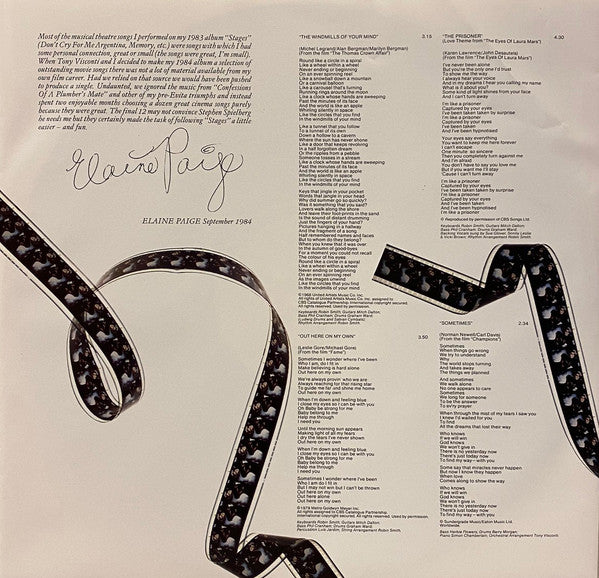 Elaine Paige : Cinema (LP, Album)
