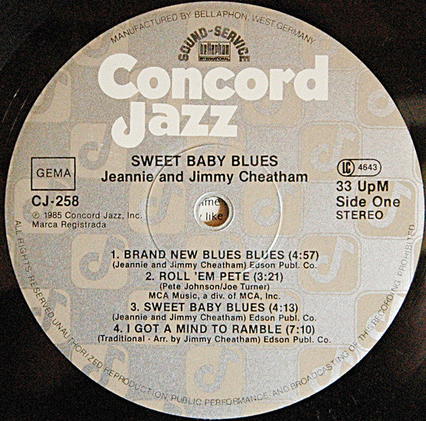 Jeannie & Jimmy Cheatham : Sweet Baby Blues (LP, Album)