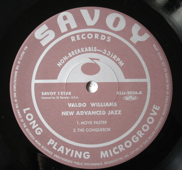 Valdo Williams : New Advanced Jazz (LP, Album, Ltd, RE)