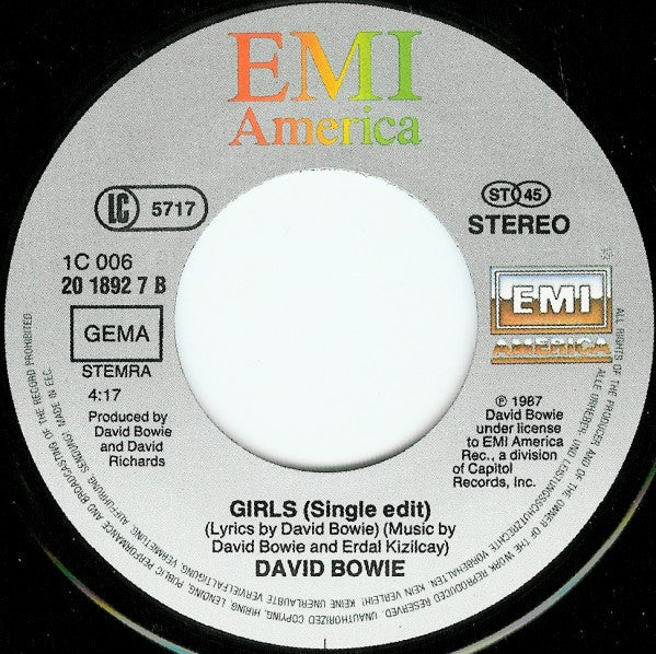 David Bowie : Time Will Crawl (7", Single)