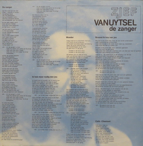 Zjef Vanuytsel : De Zanger (LP, Album)