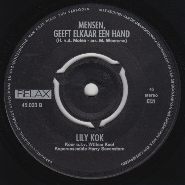 Lily Kok : Land van Hoop En Glorie (7", Single)