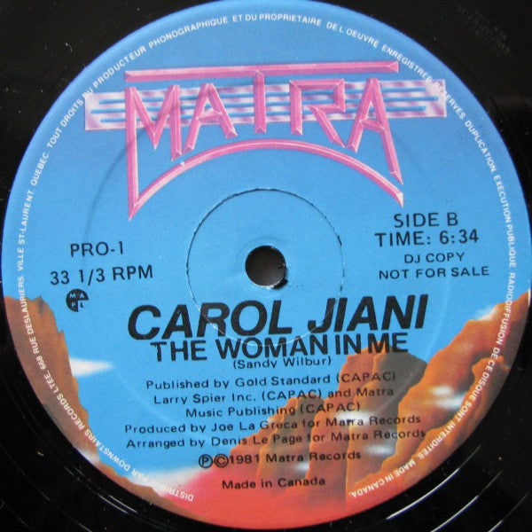Carol Jiani : Mercy / The Woman In Me (12", Promo)
