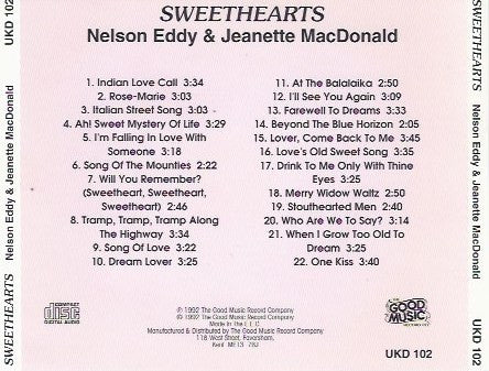 Nelson Eddy & Jeanette MacDonald : Sweethearts (CD, Album, RE)