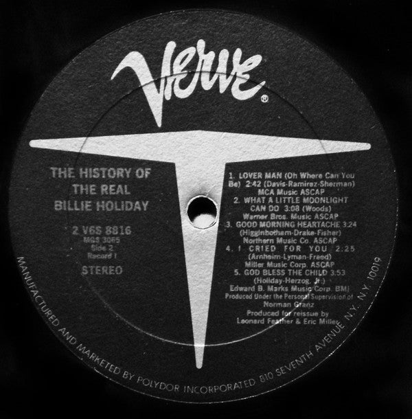 Billie Holiday : History Of The Real Billie Holiday (2xLP, Comp, RE, Gat)