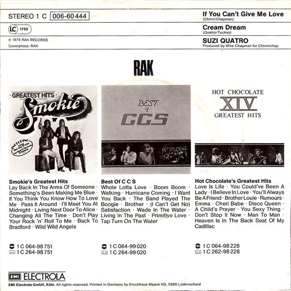 Suzi Quatro : If You Can't Give Me Love (7", Single)