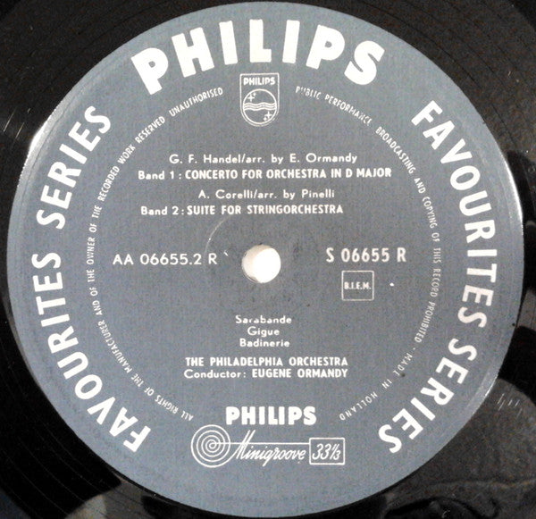 Georg Friedrich Händel, Arcangelo Corelli, The Philadelphia Orchestra, Eugene Ormandy : Handel . Corelli (10")