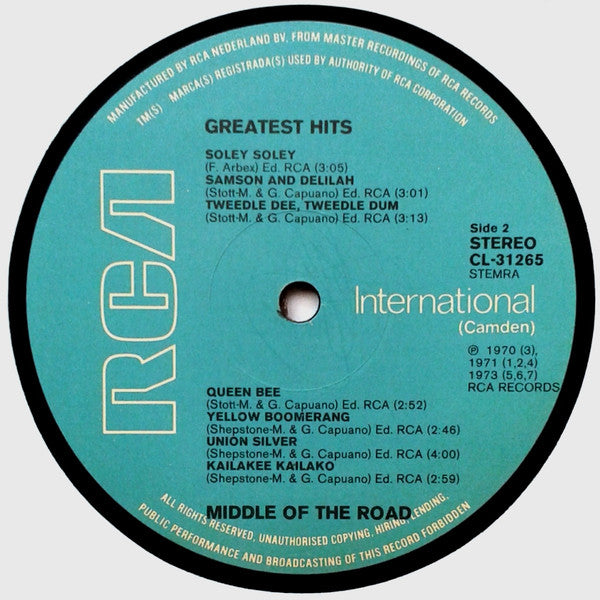 Middle Of The Road : Greatest Hits (LP, Comp)