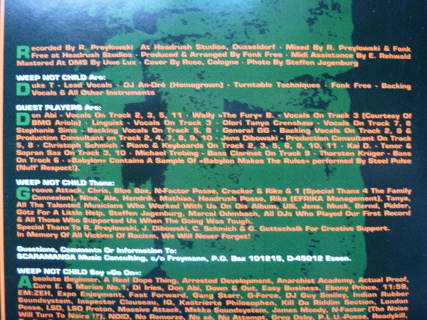 Weep Not Child : Liberation Thru' Music & Lyrics (LP, Album)