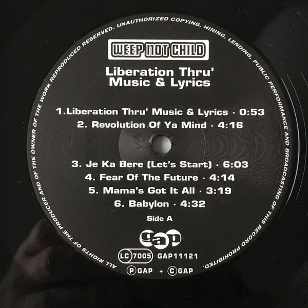 Weep Not Child : Liberation Thru' Music & Lyrics (LP, Album)