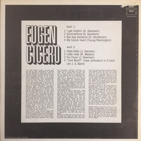 Eugen Cicero : Eugen Cicero (LP, Comp, Club)