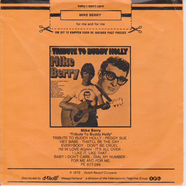 Mike Berry : Baby I Don't Care (7", Single)