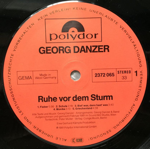 Georg Danzer : Ruhe Vor Dem Sturm (LP, Album, RP)