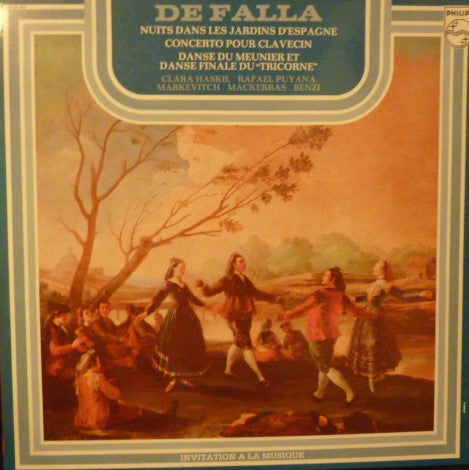 Manuel De Falla, Clara Haskil, Rafael Puyana, Igor Markevitch, Sir Charles Mackerras, Roberto Benzi : Nuits Dans Les Jardins D´Espagne / Concerto Pour Clavecin / Danse Du Meunier Et Danse Finale Du "Tricorne" (LP, Comp)