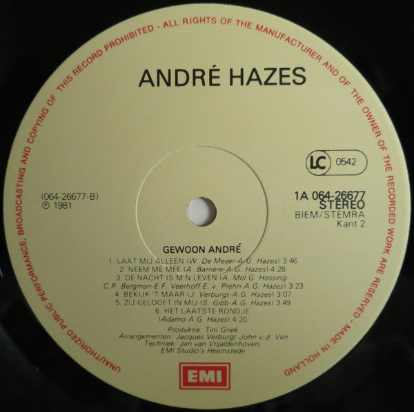 André Hazes : Gewoon André (LP, Album)
