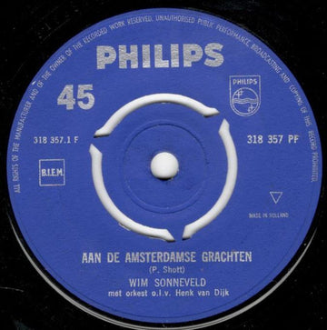 Wim Sonneveld : Aan De Amsterdamse Grachten (7", Single)