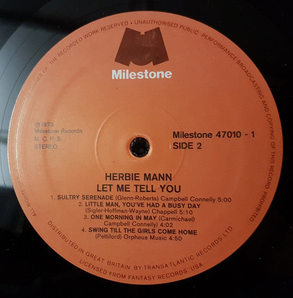 Herbie Mann : Let Me Tell You (2xLP, Comp, RM)