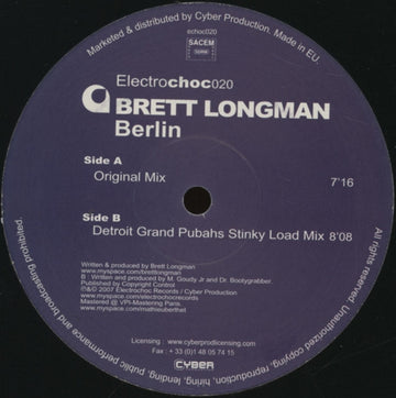 Brett Longman : Berlin (12")