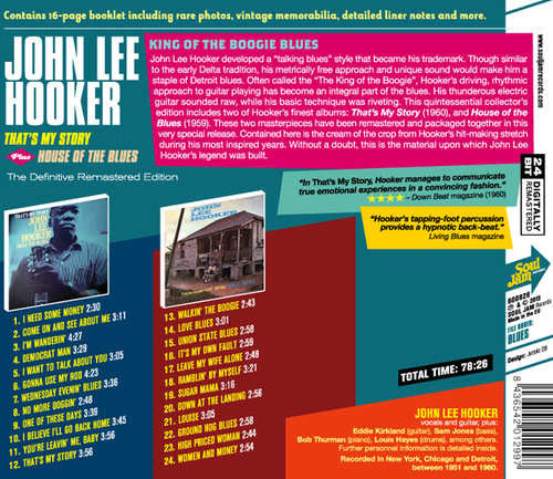 John Lee Hooker : That's My Story: John Lee Hooker Sings The Blues Plus House Of The Blues (CD, Comp, RM)