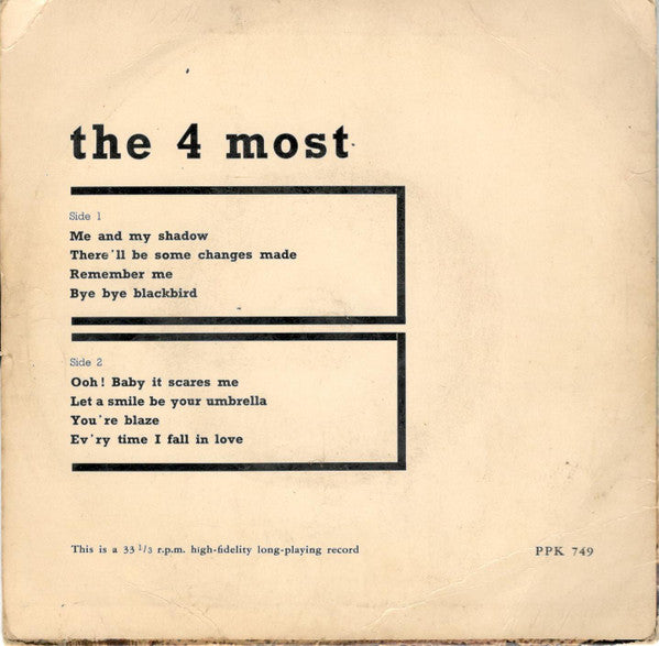 The 4 Most : The 4 Most Sing (7")