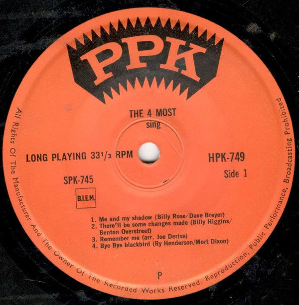 The 4 Most : The 4 Most Sing (7")