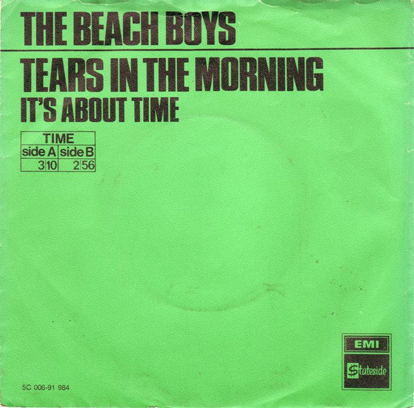 The Beach Boys : Tears In The Morning (7", Single, Gre)