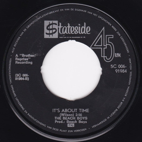 The Beach Boys : Tears In The Morning (7", Single, Gre)