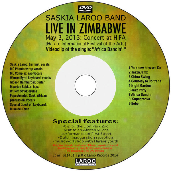 The Saskia Laroo Band : Live In Zimbabwe (DVD-V, Album, NTSC)