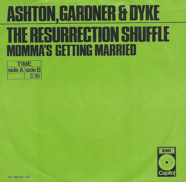 Ashton, Gardner & Dyke : The Resurrection Shuffle (7", Single, Gre)