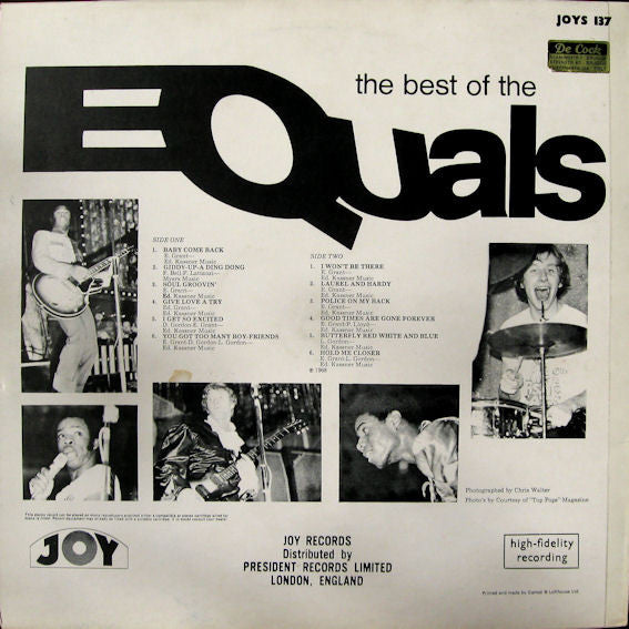 The Equals : The Best Of The Equals (LP, Comp)