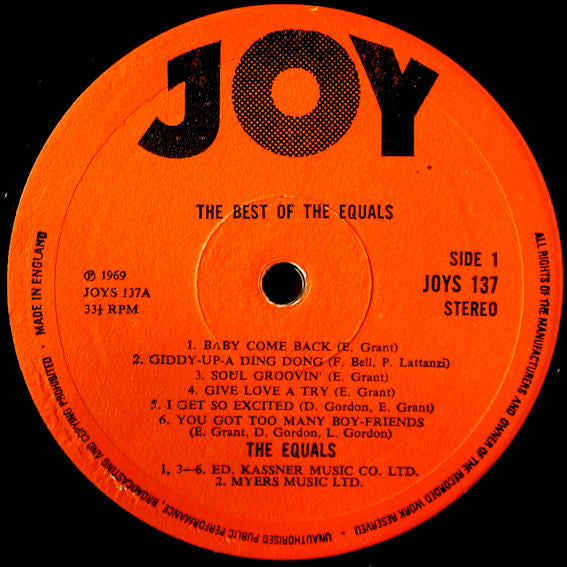The Equals : The Best Of The Equals (LP, Comp)