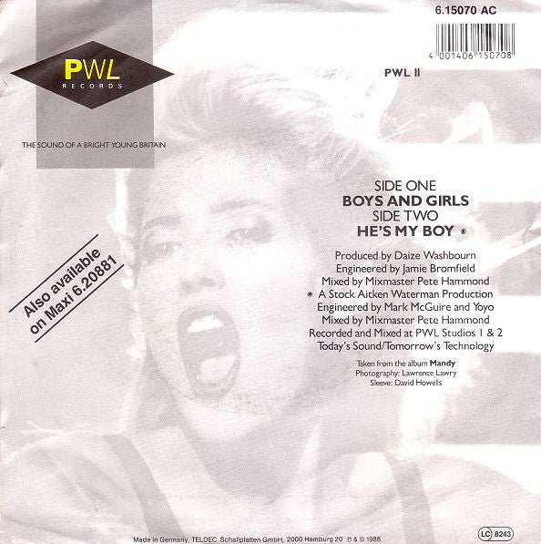 Mandy* : Boys And Girls (7", Single)
