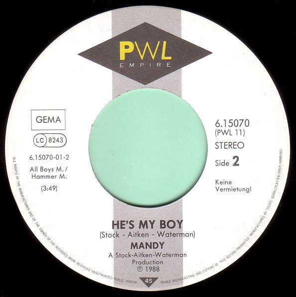 Mandy* : Boys And Girls (7", Single)