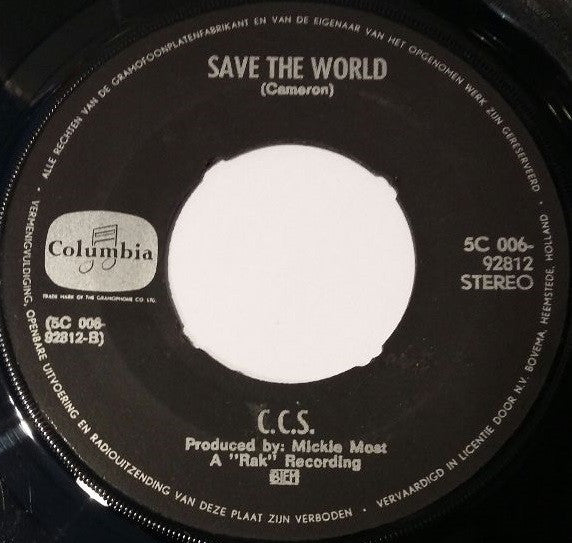 CCS : Tap Turns On The Water (7", Single, Pin)