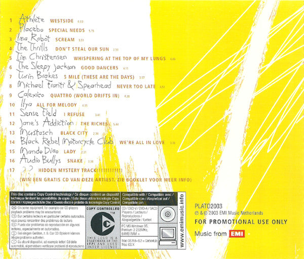 Various : Music Plato Mania Sampler Volume 1 (CD, Comp, Copy Prot., Promo, Smplr)