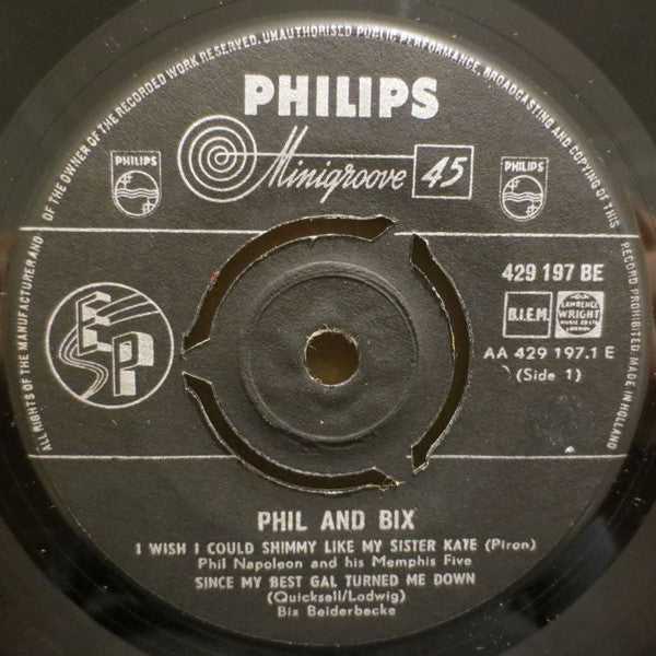 Phil Napoleon And His Memphis Five / Bix Beiderbecke : Phil And Bix (7", EP)