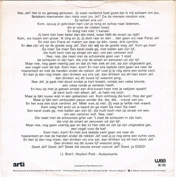 Ivan Heylen : Jef (7")