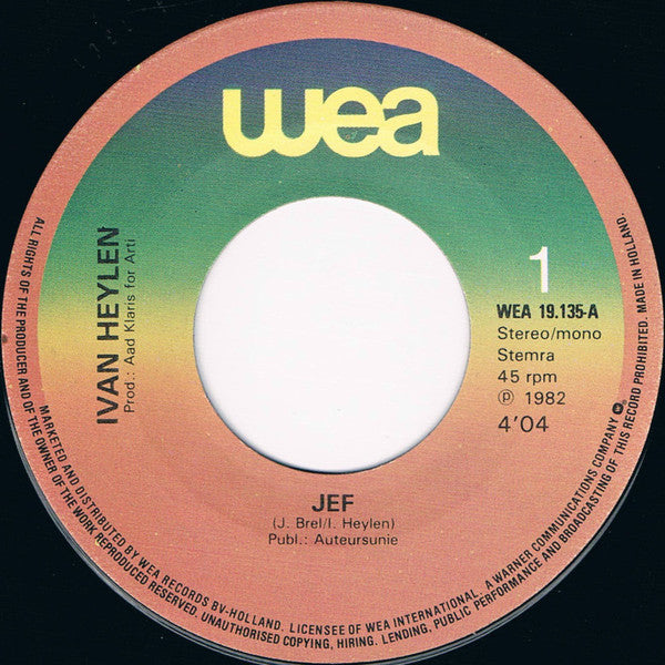 Ivan Heylen : Jef (7")