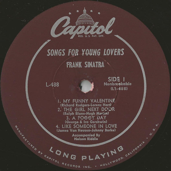 Frank Sinatra : Songs For Young Lovers (10", Album)