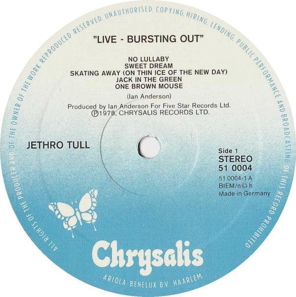 Jethro Tull : Live - Bursting Out (2xLP, Album, Gat)