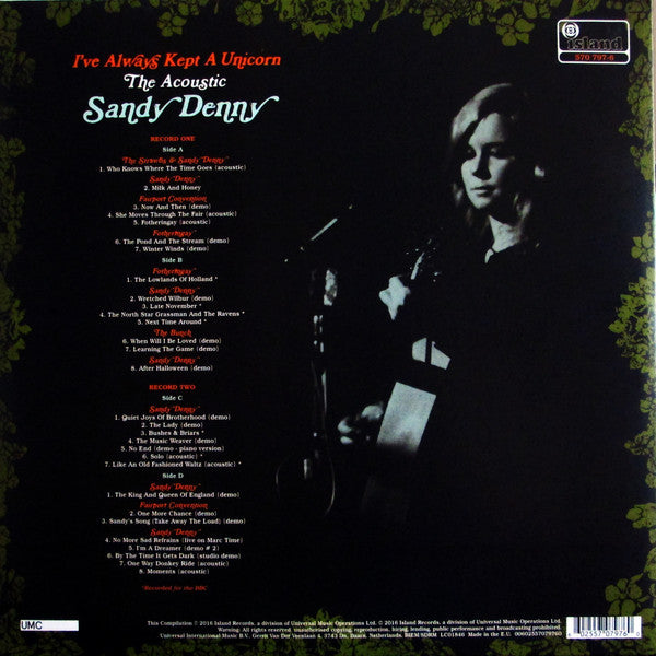 Sandy Denny : I've Always Kept A Unicorn - The Acoustic Sandy Denny (2xLP, Comp, 180)
