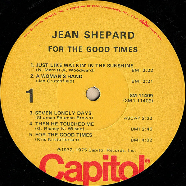 Jean Shepard : For The Good Times (LP, Comp)