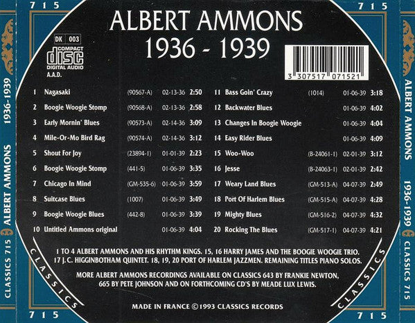 Albert Ammons : 1936-1939 (CD, Comp)