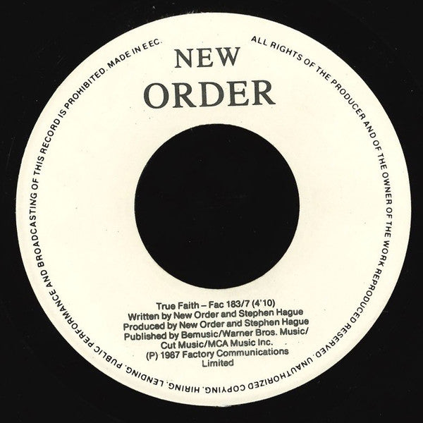 New Order : True Faith / 1963 (7", Single)