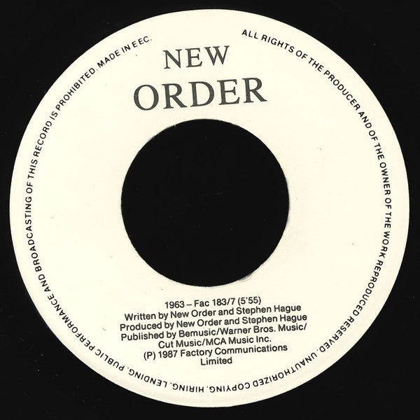 New Order : True Faith / 1963 (7", Single)