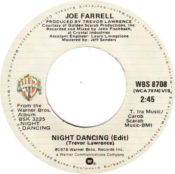 Joe Farrell : Night Dancing (7", Single)