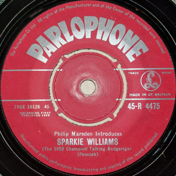 Sparkie Williams : Sparkie The Fiddle (7", Single)